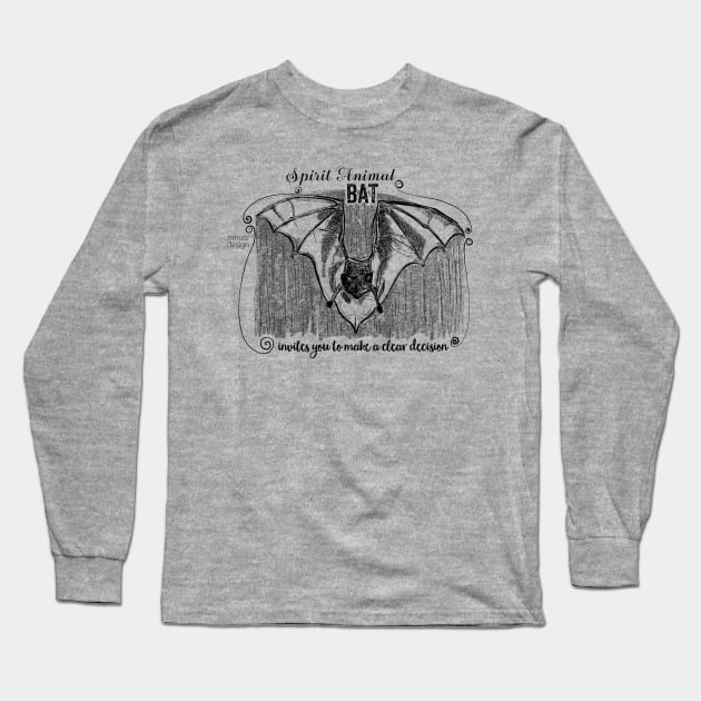 Spirit animal Bat black Long Sleeve T-Shirt by mnutz